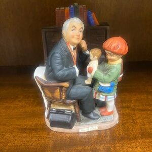 Vintage Doctor and Child Figurine - Multicolor Ceramic Collectible